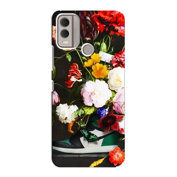 Чехол с принтом «Nike цветы» для Nokia C22