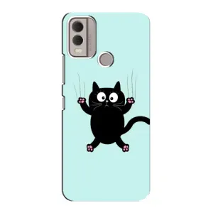 Чехол с принтом для Nokia C22 (AlphaPrint) Модные коты (Падающий кот)