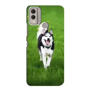 Чехол с Хаски для Nokia C22 - (AlphaPrint) (Радостный Хаски)