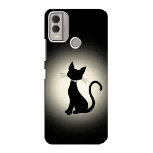 Чехол с принтом для Nokia C22 (AlphaPrint) Модные коты (Силуэт котика)
