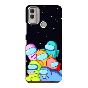 Чехол Амонг Ас для Nokia C22 (AlphaPrint) (Скины в космосе)