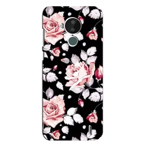 Чехлы с Цветами для Nokia C30 (VPrint) (Цветочки на черном)