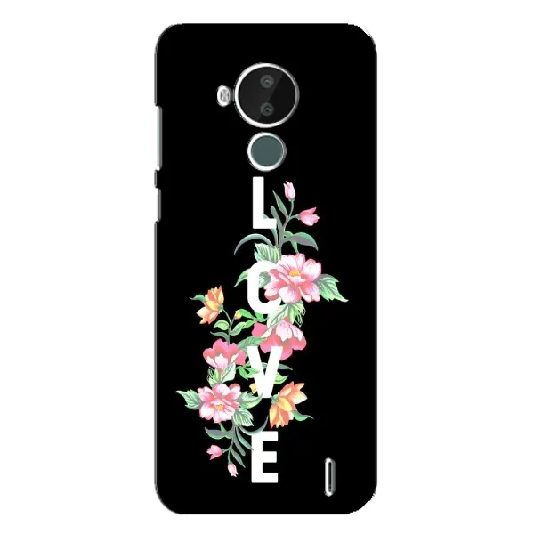 Чехол с принтом «Цветы LOVE» для Nokia C30