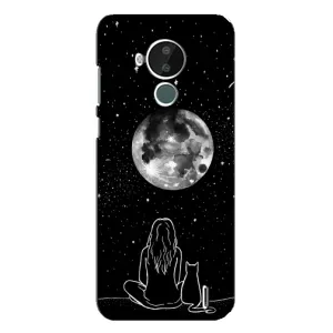 Чехол с рисунком кот на Nokia C30 (Девушка с котом)