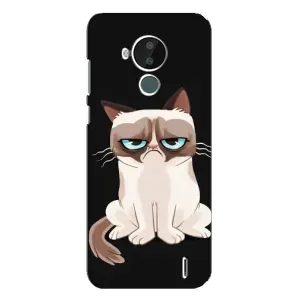 Чехол с принтом для Nokia C30 (AlphaPrint) Модные коты (Грустный кот)