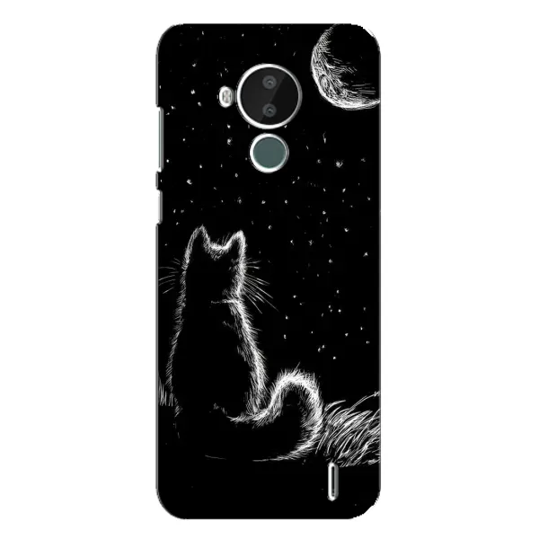 Чехол с принтом «Котик и луна» для Nokia C30