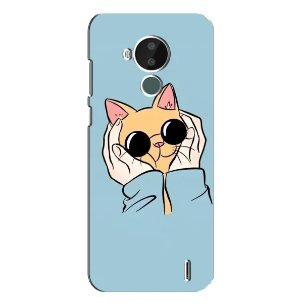 Чехол с принтом «Котик в очках» для Nokia C30