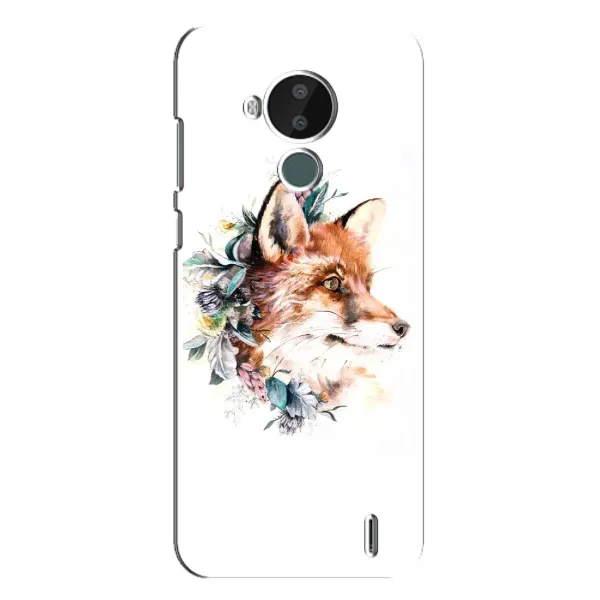 Чехол с принтом «Лисичка в цветочках» для Nokia C30