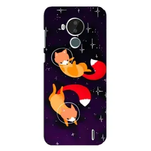Чехлы с картинкой Лисички для Nokia C30 (VPrint) (Лисички космонавты)