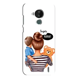 Чехол с печатью для Nokia C30 - (Мама с ребенком) (AlphaPrint) (Мама с сыном)