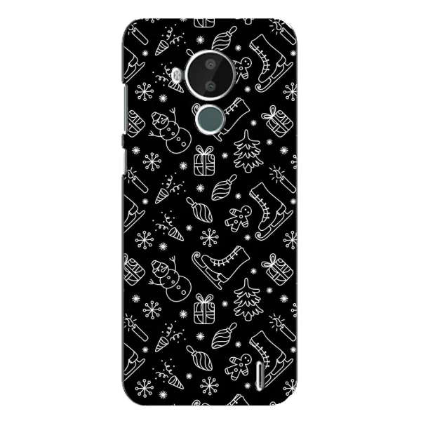 Чехол с принтом «Новогодний фон» для Nokia C30