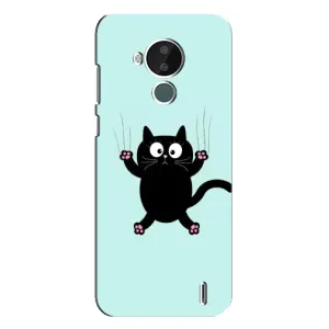 Чехол с принтом для Nokia C30 (AlphaPrint) Модные коты (Падающий кот)