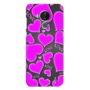 Чехлы для любимой на Нокиа С30 (VPrint) (Pink hearts)