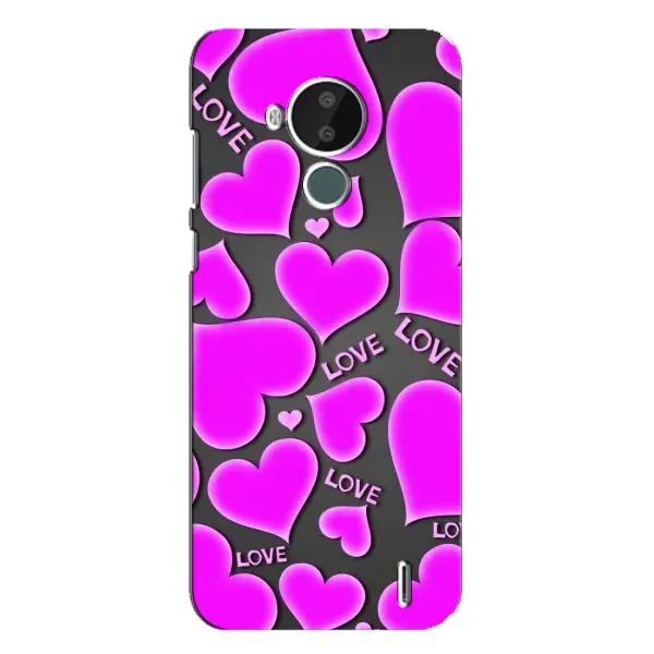 Чехол с принтом «Pink hearts» для Nokia C30
