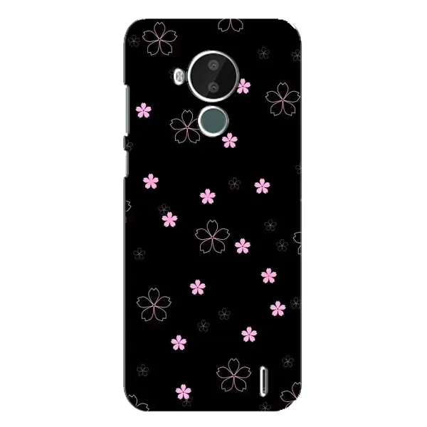 Чохол з принтом «Рожеві квіти на чорному» для Nokia C30 Чохол з принтом «Рожеві квіти на чорному» для Nokia C30