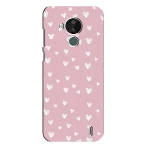 Чохол з розовим принтом для Nokia C30 (Сердечки на рожевому)