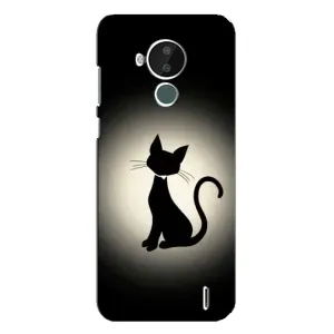 Чехол с принтом для Nokia C30 (AlphaPrint) Модные коты (Силуэт котика)