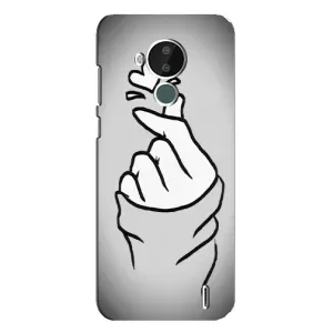 Чехол с принтом для Nokia C30 (AlphaPrint - Знак сердечка) (Значок Love)