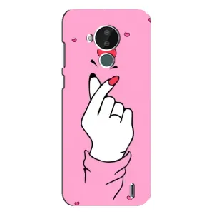 Чехол с принтом для Nokia C30 (AlphaPrint - Знак сердечка) (Знак Love)