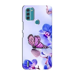 Чохли з квітами для Nokia C31 (VPrint) (Метелик на квітах)