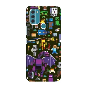 Чохол Майнкрафт на Nokia C31 (AlphaPrint) Minecraft (Колаж Майнкрафт)
