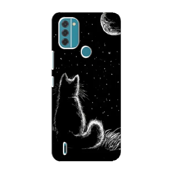 Чехол с принтом «Котик и луна» для Nokia C31