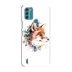 Чохли з картинкою Лисичка для Nokia C31 (VPrint) (Лиса в квітах)
