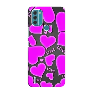 Чехлы для любимой на Нокіа С31 (VPrint) (Pink hearts)