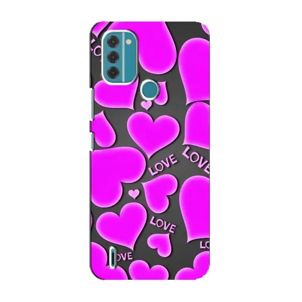 Чохол з принтом «Pink hearts» для Nokia C31