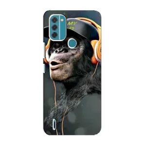 Чохол з Мавпами Nokia C31 - (AlphaPrint) (В навушниках)