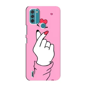 Чехол с принтом для Nokia C31 (AlphaPrint - Знак сердечка)