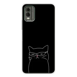 Чехол с рисунком кот на Nokia C32 (Равнодушный кот)