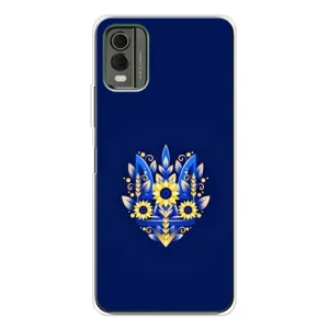 Чехлы для Nokia C32  Укр. Символика (AlphaPrint) (Цветочный Герб)