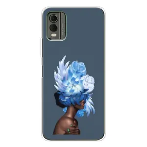 Чехлы (ART) Цветы на Nokia C32 (VPrint) (Цветы на голове)