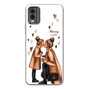 Чехол с печатью для Nokia C32 - (Мама с ребенком) (AlphaPrint) (Дочка и мама)
