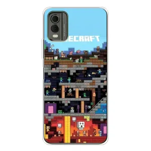 Чехол Майнкрафт на Nokia C32 (AlphaPrint) Minecraft (фон Minecraft)