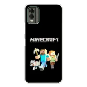 Чехол Майнкрафт на Nokia C32 (AlphaPrint) Minecraft (герои Minecraft)