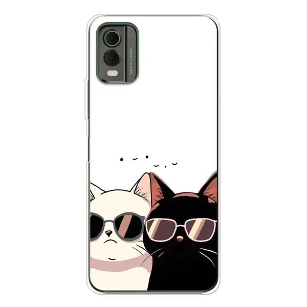 Чехол с принтом «Коты в очках» для Nokia C32