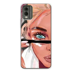 Чехол с печатью для Nokia C32 - (Мода) (AlphaPrint) (Макияж)