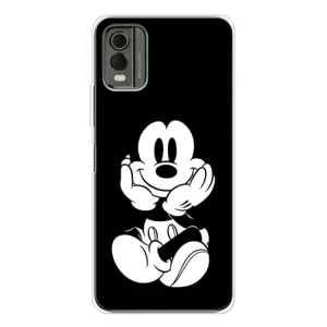 Эксклюзивный чехол для Nokia C32 (AlphaPrint - Мультяшные) (Микки на черном)