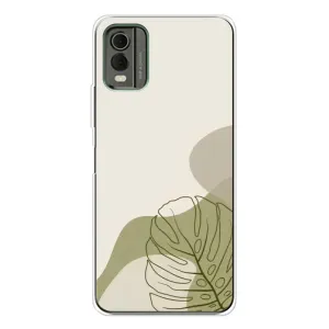 Силиконовый чехол с принтом в цветах на Nokia C32 (Зеленая монстера дизайн)