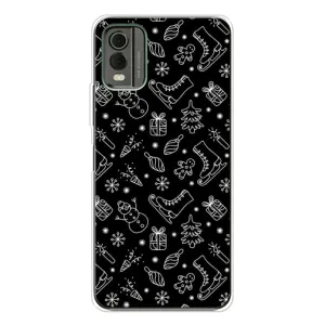 Новогодние, Праздничные Чехлы для Nokia C32 - 2024 год (Новогодний фон)