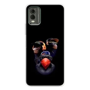 Чехол с Обезьянами Nokia C32 - (AlphaPrint) (Три обезьяны)