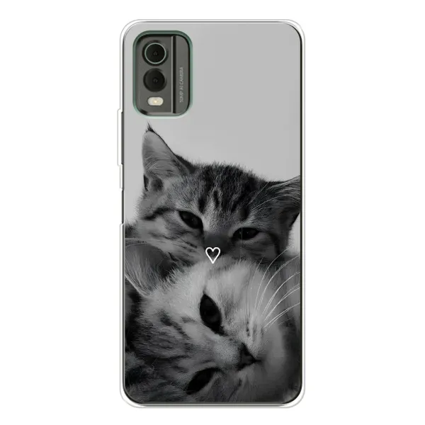 Чехол с принтом «Пара котов» для Nokia C32