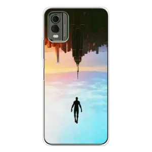 Чехол с человеком пауком для Nokia C32 - (AlphaPrint) (Паук человек)