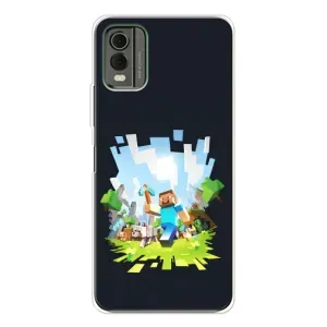 Чехол Майнкрафт на Nokia C32 (AlphaPrint) Minecraft (персонажи Minecraft)