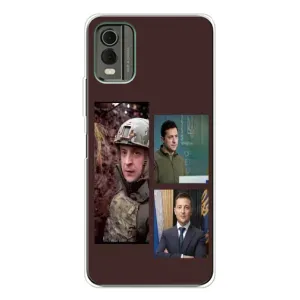 Чехол для Nokia C32 (AlphaPrint - с принтом Зеленского) (Президент)