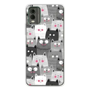 Чехлы с Котиками для Nokia C32 (VPrint) (Рисованные котики)