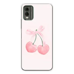 Чехол с розовым рисунком для Nokia C32 (Розовые вишни)