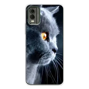 Чехлы с Котиками для Nokia C32 (VPrint) (Серый Кот)